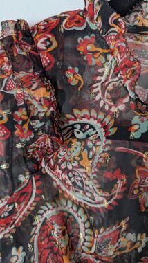 Springfield Boho Paisley Tiered Maxi Dress | Gold Lurex Threads | Size 4 NWT